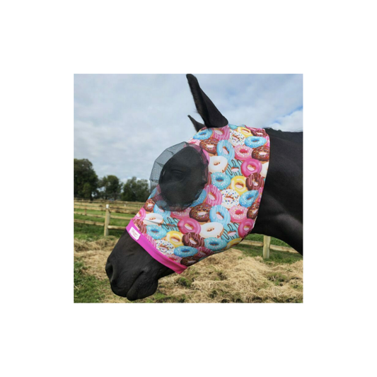 Bugeye Fly Mask W/Tough Mesh Cob Donuts
