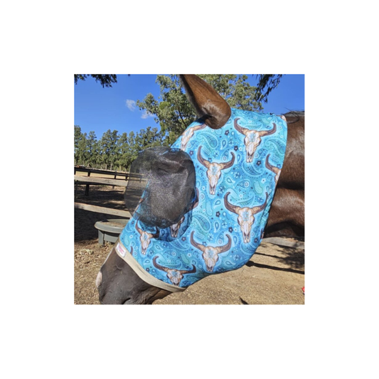 Bugeye Fly Mask W/Tough Mesh Cob Cow Skulls 