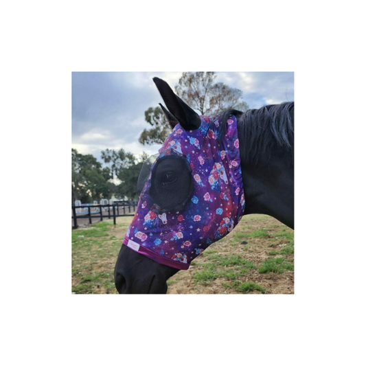 Bugeye Fly Mask W/Tough Mesh Full Roses